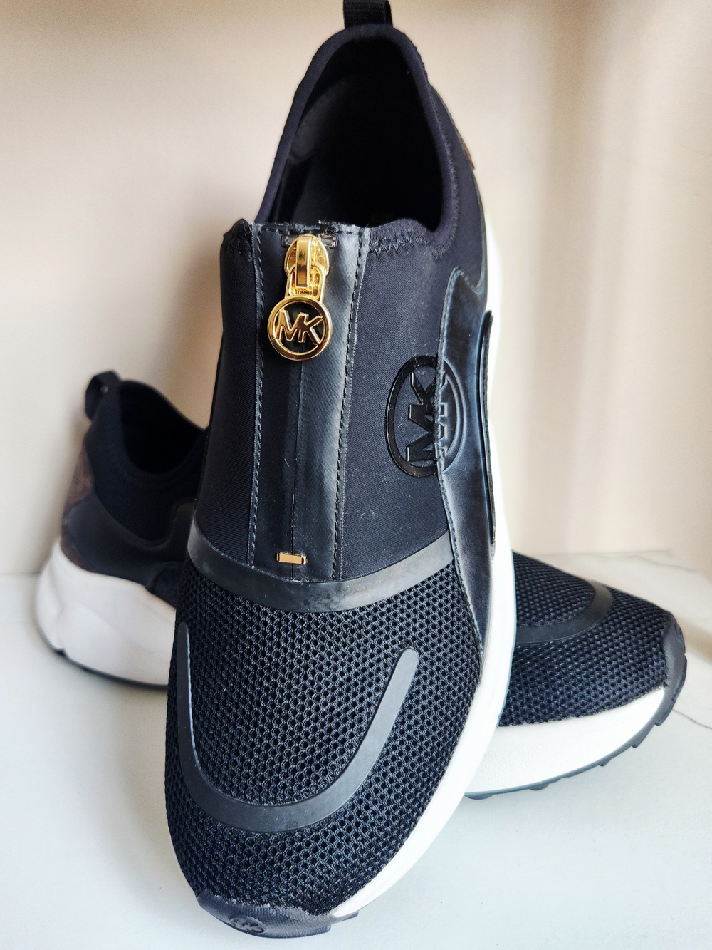 Michael Kors Men’s Black Slip-On MK Logo Sneakers